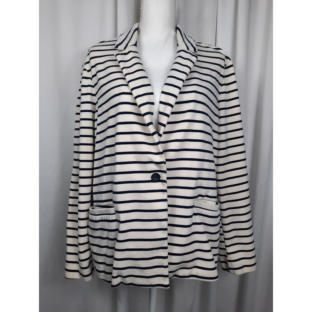 Old Navy Ivory Navy Blue striped jacket